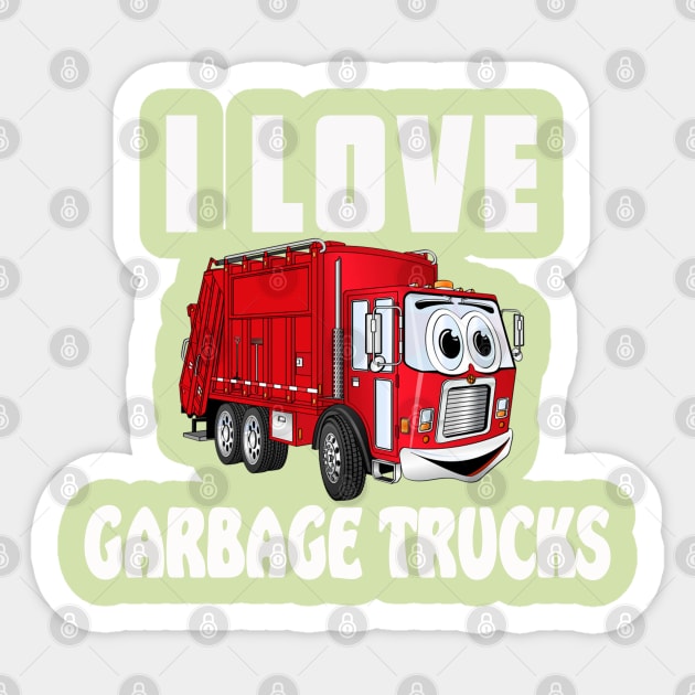 Garbage Truck Sticker by Happy Art Designs